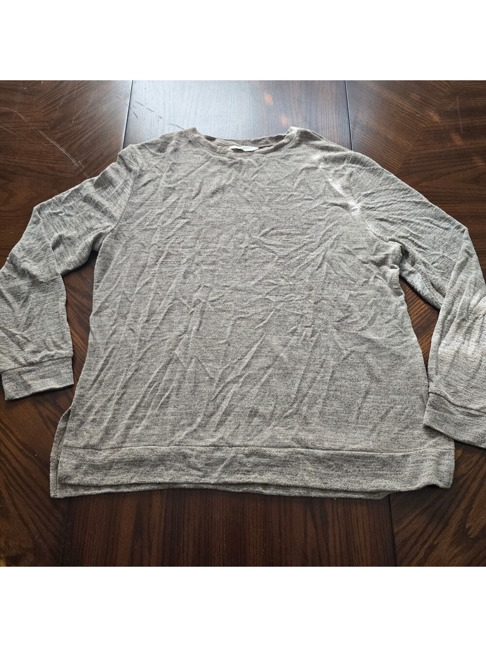 Fantaslook beige heather long sleeve top soft casual XL pullover